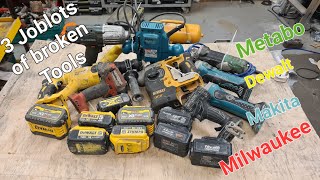 3 whole boxes of tools sent in for repair from 3 different customers Makita Dewalt Metabo Milwaukee [upl. by Robinett]