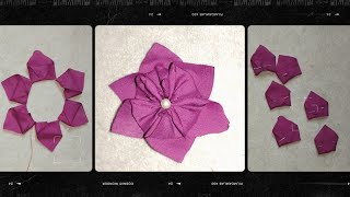 DIY Fabric flowers Handmade flower with Cloth fabric flowers how to make [upl. by Kaia]