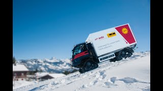 Aebi VT 450 Vario electrified by ecovolta in action in the Swiss Mountains of the Stoos region [upl. by Cecile719]