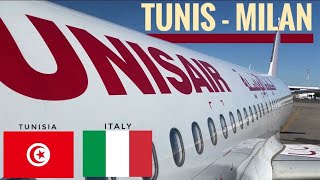 TRIPREPORT  Tunisair ECONOMY  Airbus A320  Tunis  Milan [upl. by Doy]