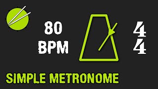 80BPM 44 Visual Metronome  Click Track  Beginner Drums [upl. by Aiyt]