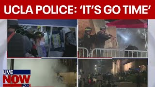 WATCH Chaos at UCLA protests police tear down barricades  LiveNOW from FOX [upl. by Seabrook715]