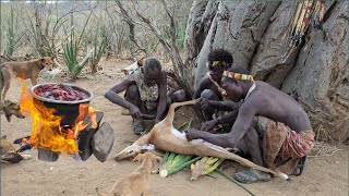 See how Hadza boys preparing their favorite food middle of nowhere [upl. by Creigh]