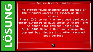 SECURE BOOT VIOLATION  LösungFix Roter Bildschirm nach Windows UpdatePatch Day ASUS Mainboard [upl. by Musser]