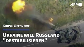 Ukraine will Russland mit KurskOffensive quotdestabilisierenquot  AFP [upl. by Kevin]