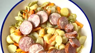 Potée au chou et saucisse de Morteau sauce moutarde  thermomix [upl. by Barimah]