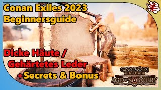 Dicke Häute  gehärtetes Leder  Conan Exiles Beginnersguide [upl. by Enitsua504]