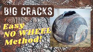 How to make Big Crackle Textures with Sodium Silicate on SLAB Clay No Wheel required [upl. by Eimmij]