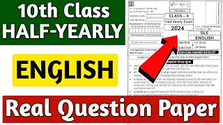 10th class half yearly exam 2024 English real question paper  10th class half yearly exam 2024 [upl. by Analart]