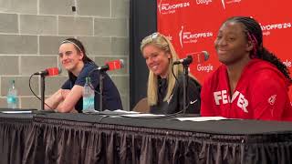 Caitlin Clark Aliyah Boston Christie Sides postgame after Fever seasonending loss to Sun  R1G2 [upl. by Tatia]