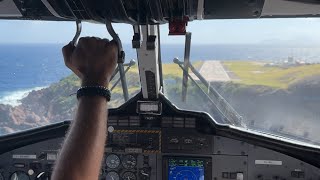 Landing on the Shortest Runway in the World  Landing in Saba The unspoiled Queen of the Caribbean [upl. by Greenman]