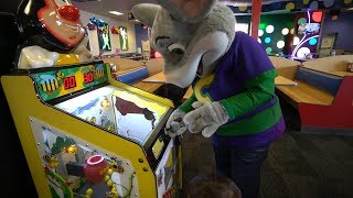 Chuck E Cheese Plays Busy Bee  Dragon Ball Z Surprise Toy Box [upl. by Yremogtnom]