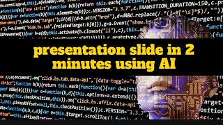 Create a presentation slide in 2 minutes using AIArtificial Intelligence [upl. by Fiore]