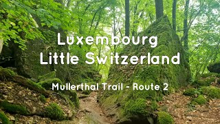 Running INSIDE NARROW ROCKS passages  Luxembourg Little Switzerland  Mullerthal Trail [upl. by Poyssick]