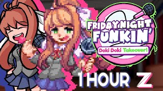 Glitcher Monika Mix  Friday Night Funkin FULL SONG 1 HOUR [upl. by Aenahs]