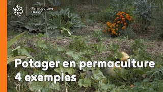 Potagers en permaculture  4 exemples sur le même jardin [upl. by Eitsirk]