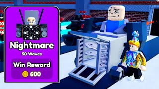 WE FINALLY BEAT NIGHTMARE MODE In Roblox Toilet Tower Defense [upl. by Esom]