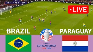 🔴BRAZIL vs PARAGUAY LIVE FOOTBALL MATCH TODAY I Football Live Today I eFootball Pes 21 Gameplay [upl. by Merrili]