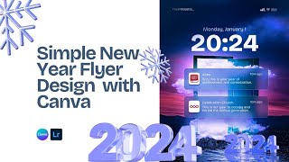 How to Create a Simple New Year Flyer design with Canva [upl. by Onek]