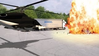 Airwolf Helicopter Shoots at Police Car After Effects FX  free use [upl. by Saidnac772]