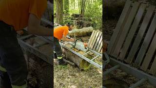 how to mill a log using a ladder and an Alaskan mill [upl. by Baldwin]