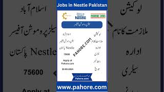 Sales Promotion Officer Jobs In nestle pakistan jobopenings job jobsinislamabad [upl. by Efren]