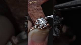 💎MW Jewelry Pure Handmadering moissanite ring round diamond Wedding ring highjewelry [upl. by Spaulding]