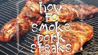 How to smoke Pork Steaks on a drum smoker [upl. by Charmain]