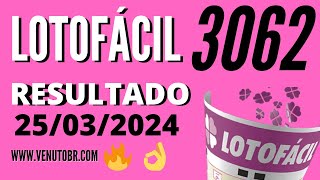 🍀 Resultado Lotofácil 3062 [upl. by Oilegor]