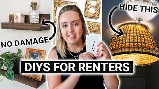 Quick amp Easy Renter Friendly DIY Decor 😱 Removable  Damagefree Ideas [upl. by Acilgna]