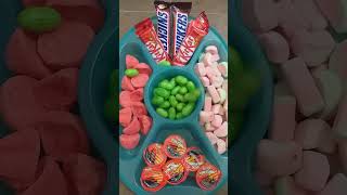 ASMR filling plater with gummy🍬minja🍫snickers🍫kitkat🍫marshmallow❤🇰🇼 shorts asmr sweets [upl. by Aamsa]