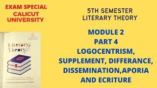 5TH SEMESTER LITERARY THEORYMODULE 2PART 4DERRIDAS OTHER CONCEPTSCALICUT UNIVERSITY [upl. by Scevo]