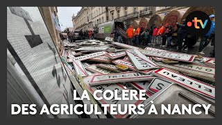 Les agriculteurs en colère  la mobilisation à Nancy [upl. by Rennob322]