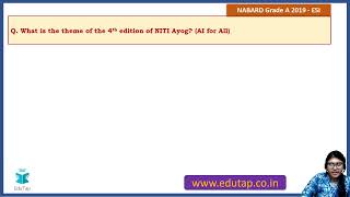 ESI  Answer Key  NABARD Gr A 2019 Phase 1 Exam [upl. by Enyawad910]