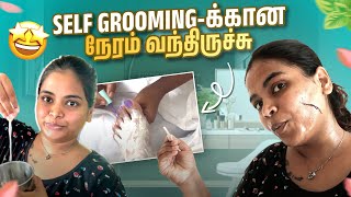 Eyebrow Threading முதல் Pedicure வரை என்ன Fullஆ Groom பண்ணிக்கப் போறேன்🤩  Keerthi Shrathah [upl. by Argela589]