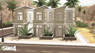 Oasis Townhomes with CC 🌴 Sims 4 Speedbuild [upl. by Olinde]