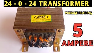 24 0 24 Transformer  5 Ampere Transformer  12012 Transformer  24 Volt Transformer [upl. by Urias]