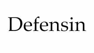 How to Pronounce Defensin [upl. by Zelig]