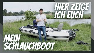 Dieses Schlauchboot ist perfekt zum Angeln umgebaut Frontmotor Minn Kota Terrova [upl. by Rilda]