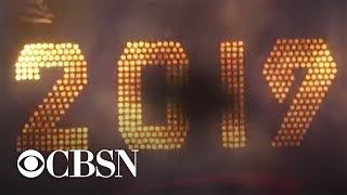 New Years Eve ball drop in Times Square ushers in 2019 in US [upl. by Hgielek]