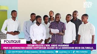 COCAM FÉLICITE LHON ANDRÉ MUSHONGO POUR SA DÉSIGNATION COMME RAPPORTEUR ADJOINT DE LA COMMISSION [upl. by Lonee]