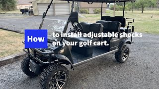 Evolution Golf Cart Shock Install and Adjust [upl. by Oahc768]