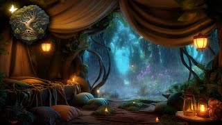 🌧️ Rain on Tent Ambience • Enchanted Forest Night • Nature Sounds 4K [upl. by Reynolds]