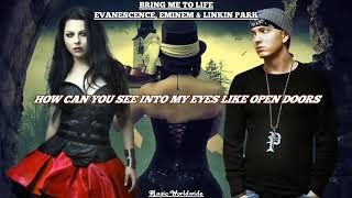 Bring Me To Life  Eminem Linkin Park amp Evanescence Lyrics Video [upl. by Auqenehs514]