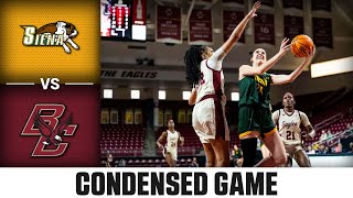 Siena vs Boston College Condensed Game  202324 ACC Women’s Basketball [upl. by Euqinue]