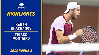 Karen Khachanov vs Thiago Monteiro Highlights  2022 US Open Round 2 [upl. by Lita]