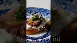 Steak crostini with burrata and chimichurri appetizerideas crostini ni [upl. by Simah]