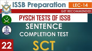 Part 22ISSB Lecture 14Sentence completion testsPsychological Tests of ISSB [upl. by Annaicul]