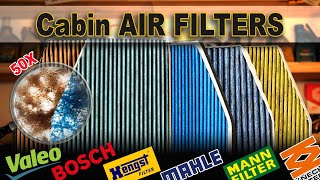 Which is the best Pollen Filter Mahle vs Hengst vs Bosch vs Valeo vs Mann  Cabin Air Filtrer TEST [upl. by Dafna156]