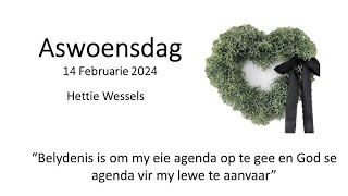 quotAswoensdagquot  14 Februarie 2023 Hettie Wessels  NG Weltevreden [upl. by Krilov203]